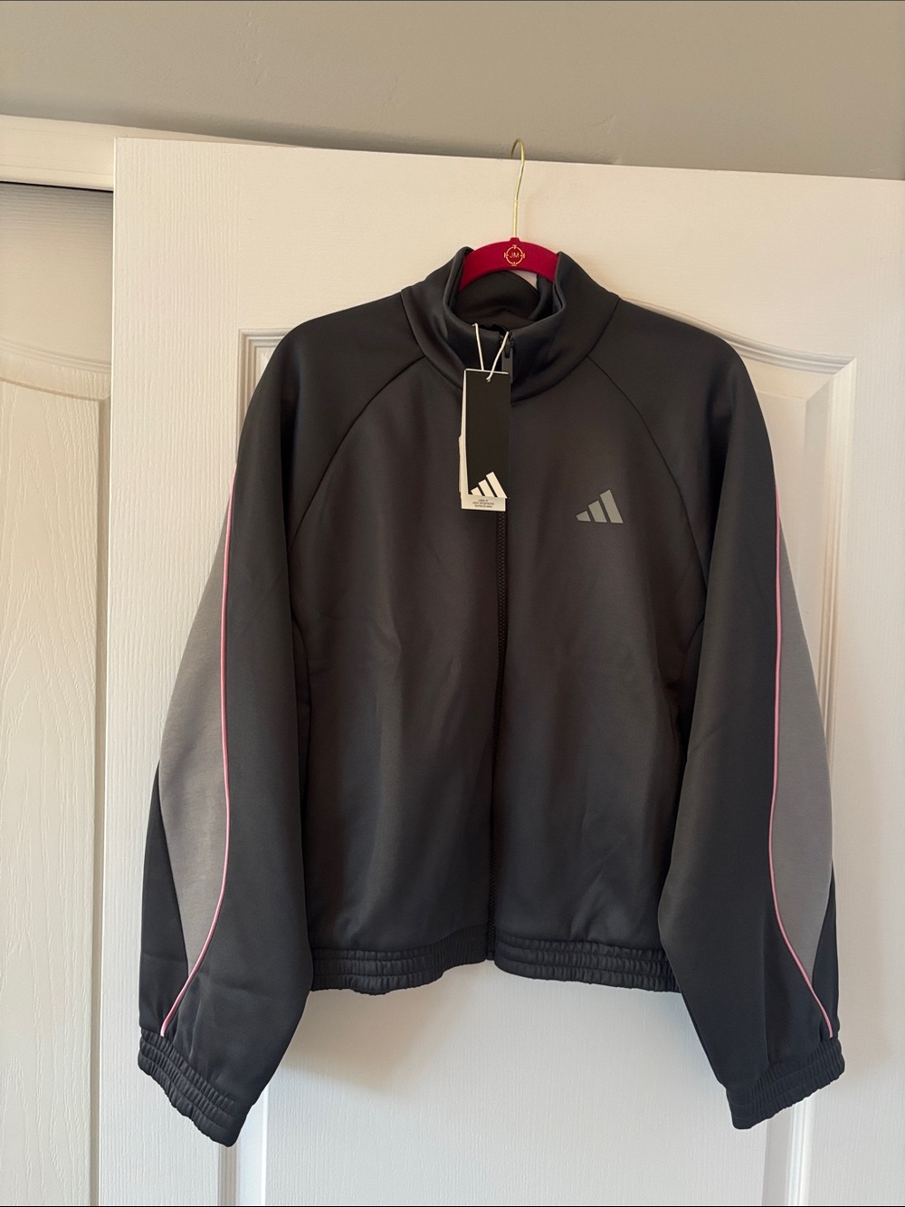 NWT ADIDAS Women’s Charcoal/Full-Zip Stadium Jacket SZ XL